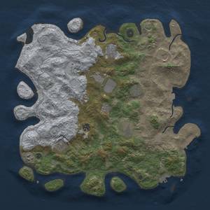 Thumbnail Rust Map: Procedural Map, Size: 4096, Seed: 33226644, 18 Monuments