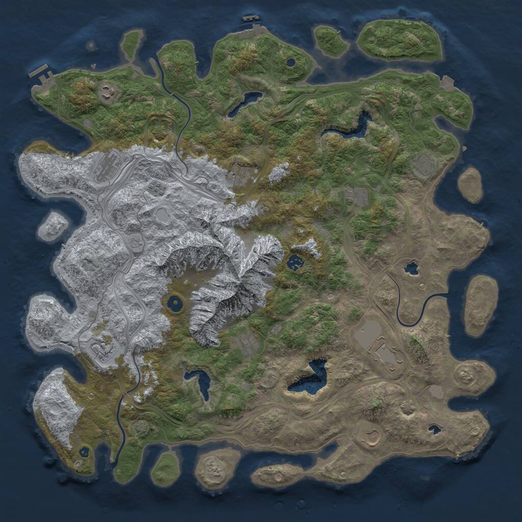 Rust Map: Procedural Map, Size: 5000, Seed: 2021999547, 17 Monuments