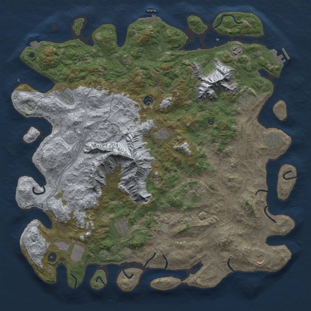 Rust Map: Procedural Map, Size: 5000, Seed: 2021999547, 19 Monuments