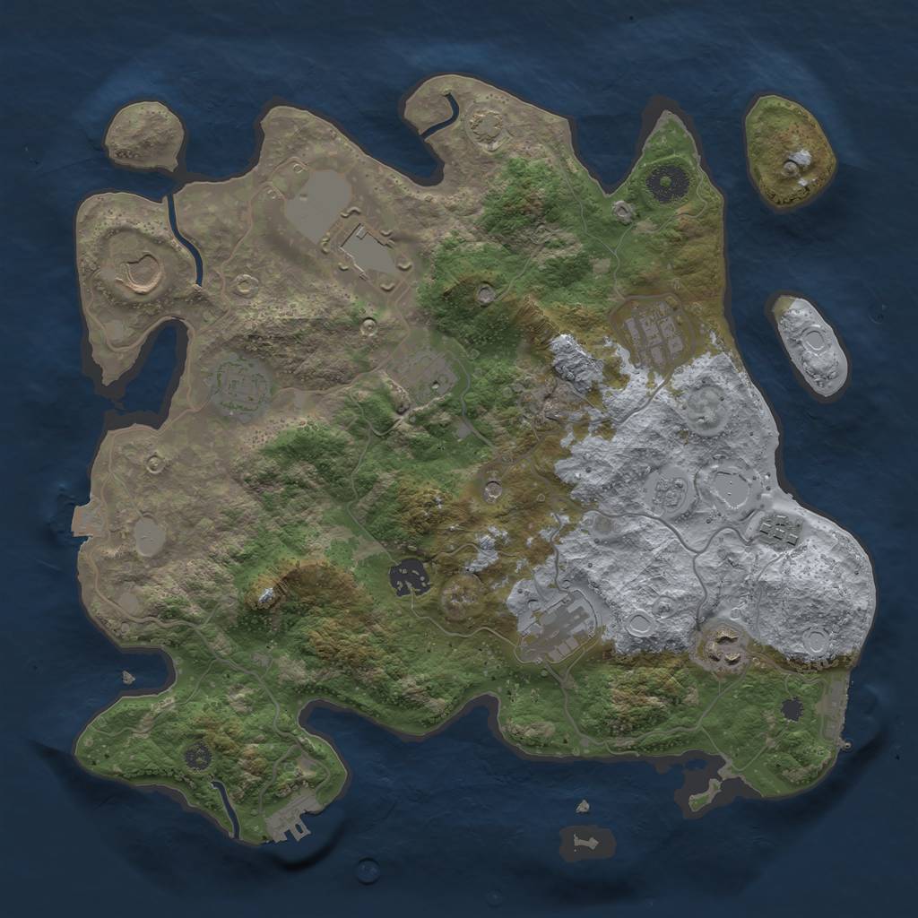 Rust Map: Procedural Map, Size: 3500, Seed: 170777132, 17 Monuments