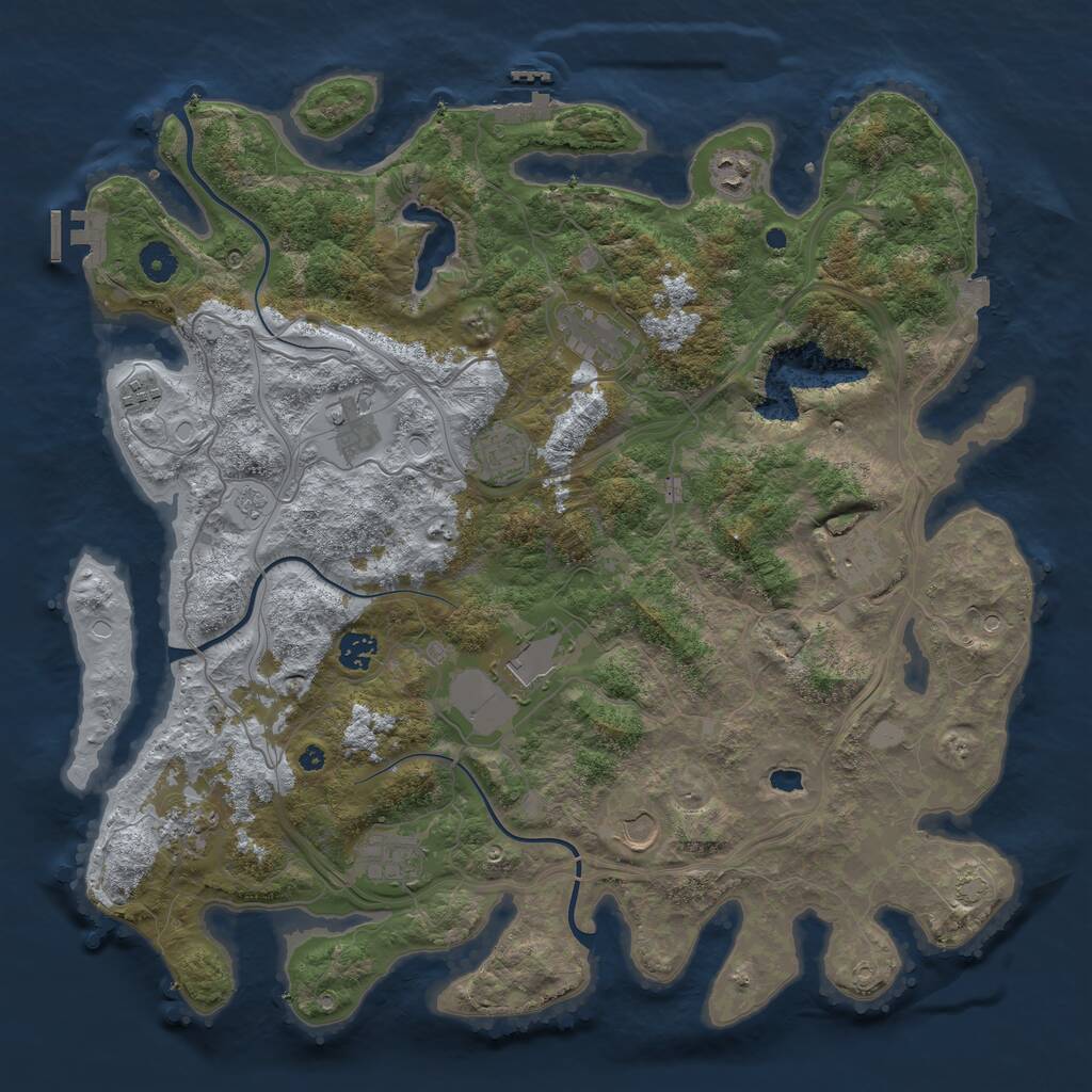 Rust Map: Procedural Map, Size: 4250, Seed: 1273458569, 17 Monuments