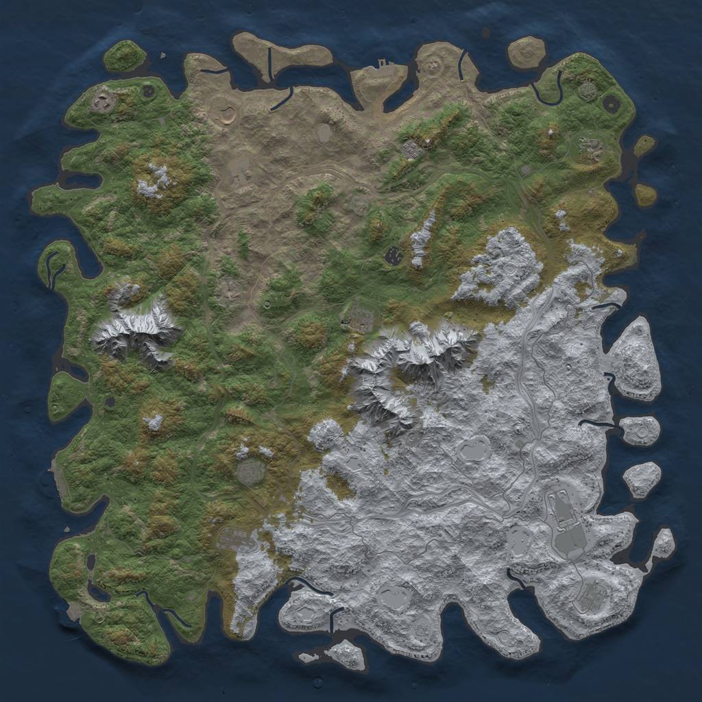 Rust Map: Procedural Map, Size: 6000, Seed: 82719677, 19 Monuments