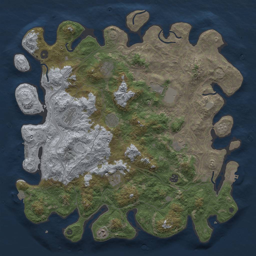 Rust Map: Procedural Map, Size: 4500, Seed: 150243, 17 Monuments