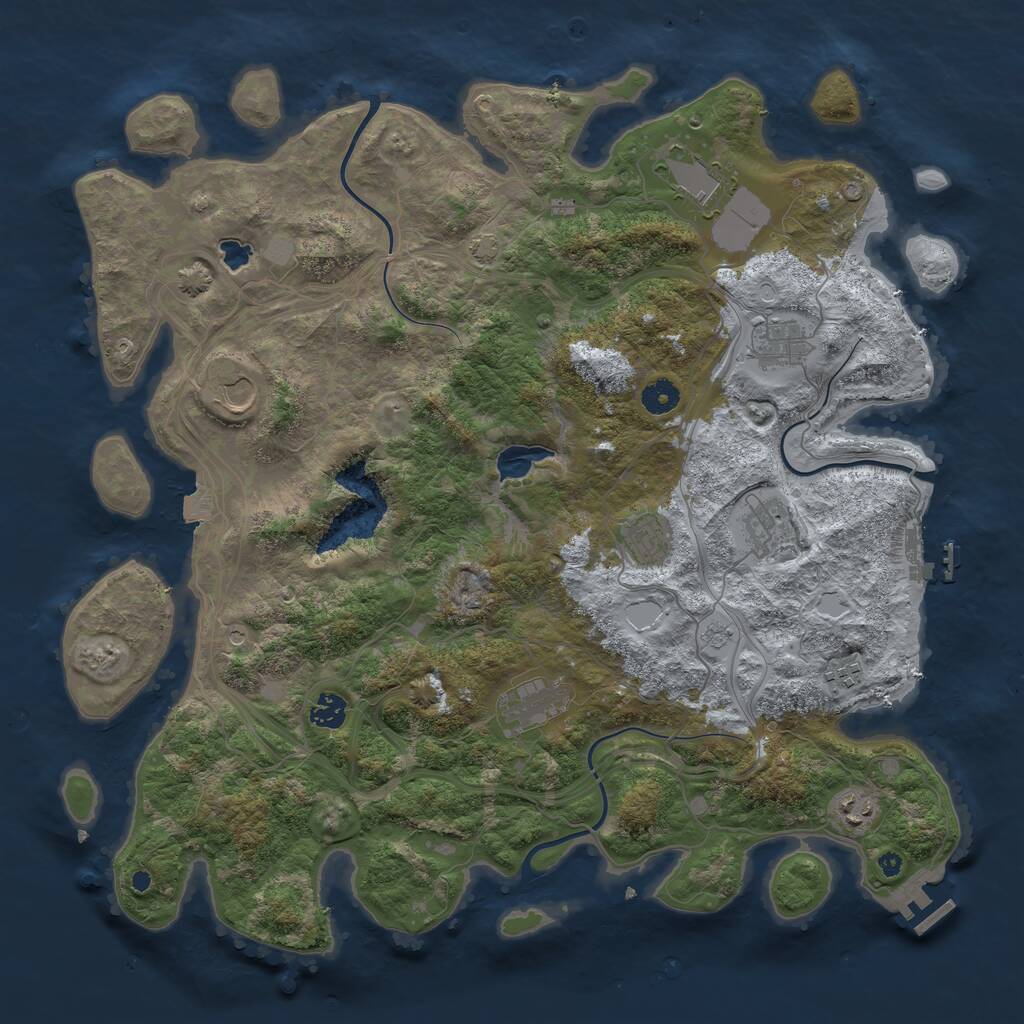 Rust Map: Procedural Map, Size: 4300, Seed: 59478507, 15 Monuments