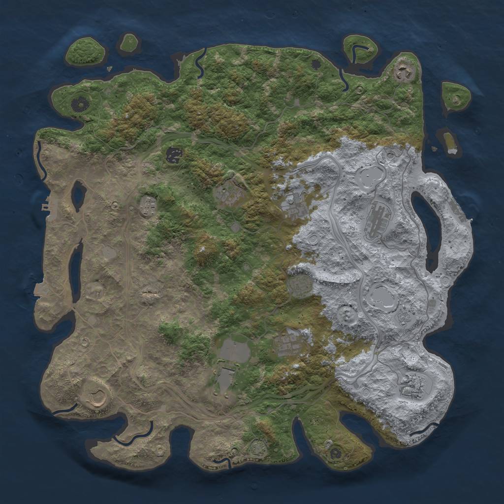 Rust Map: Procedural Map, Size: 4500, Seed: 508077838, 19 Monuments