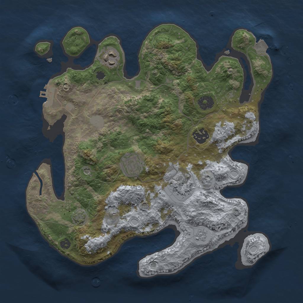 Rust Map: Procedural Map, Size: 3000, Seed: 1428353404, 11 Monuments