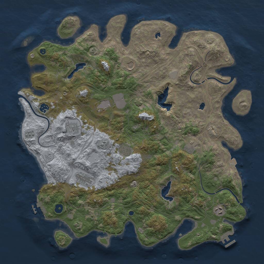 Rust Map: Procedural Map, Size: 4500, Seed: 7202, 15 Monuments