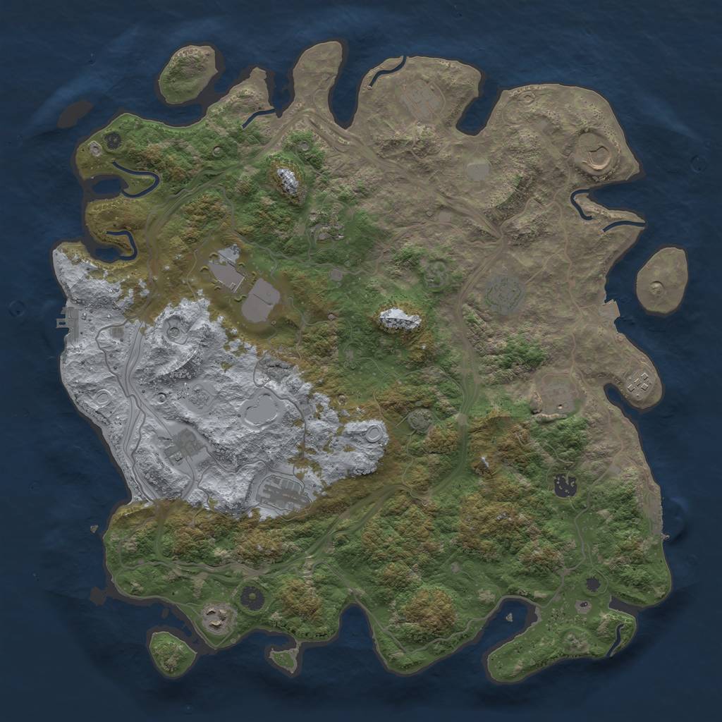 Rust Map: Procedural Map, Size: 4500, Seed: 7202, 19 Monuments