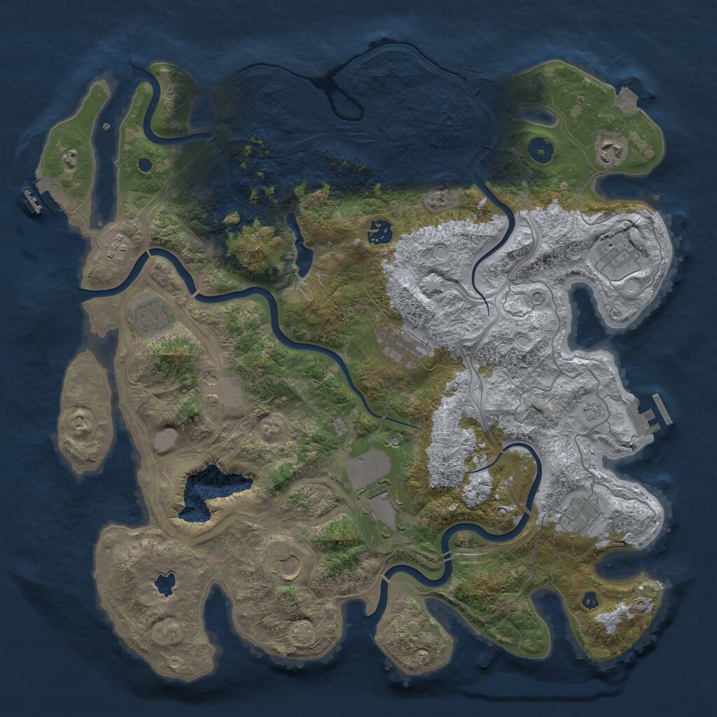 Rust Map: Procedural Map, Size: 4250, Seed: 28934, 16 Monuments