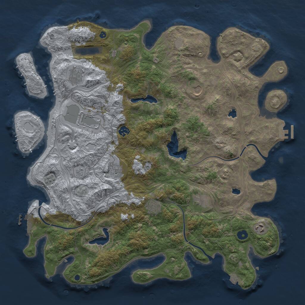 Rust Map: Procedural Map, Size: 4500, Seed: 2007207467, 15 Monuments
