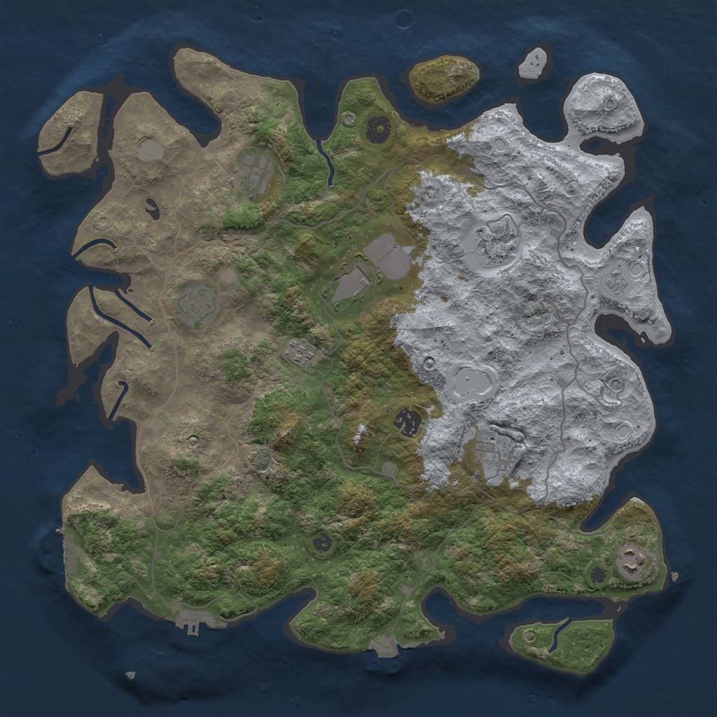Rust Map: Procedural Map, Size: 4000, Seed: 684535712, 16 Monuments