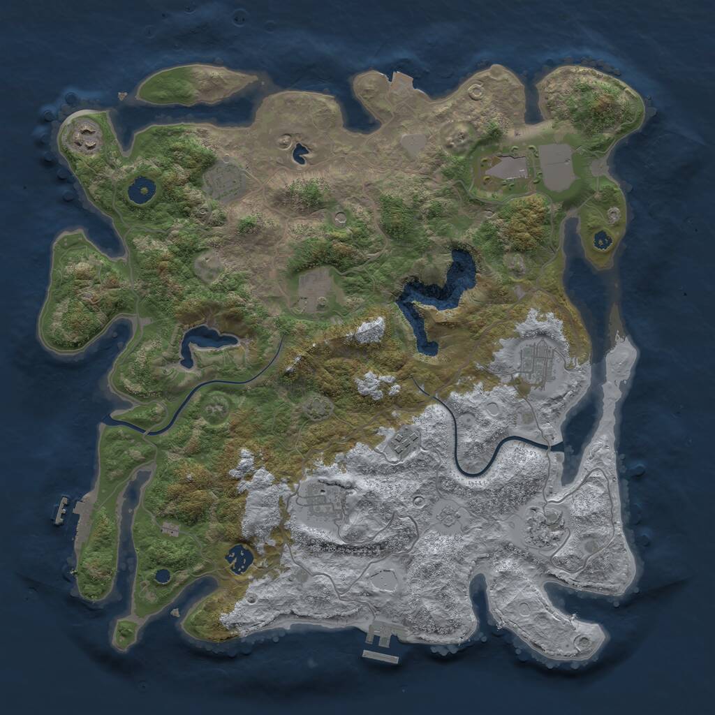 Rust Map: Procedural Map, Size: 4000, Seed: 2113461901, 15 Monuments