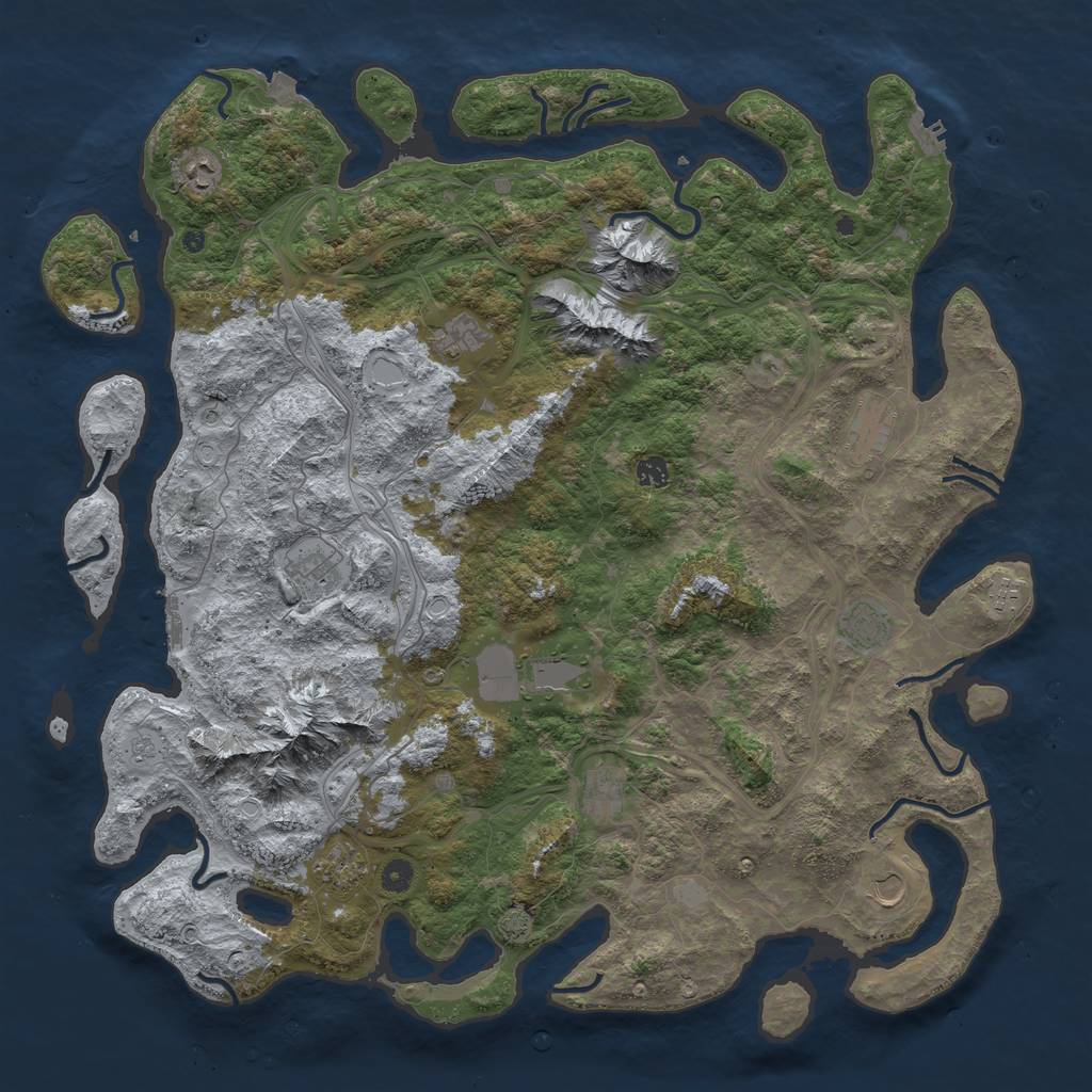 Rust Map: Procedural Map, Size: 5000, Seed: 768097516, 19 Monuments