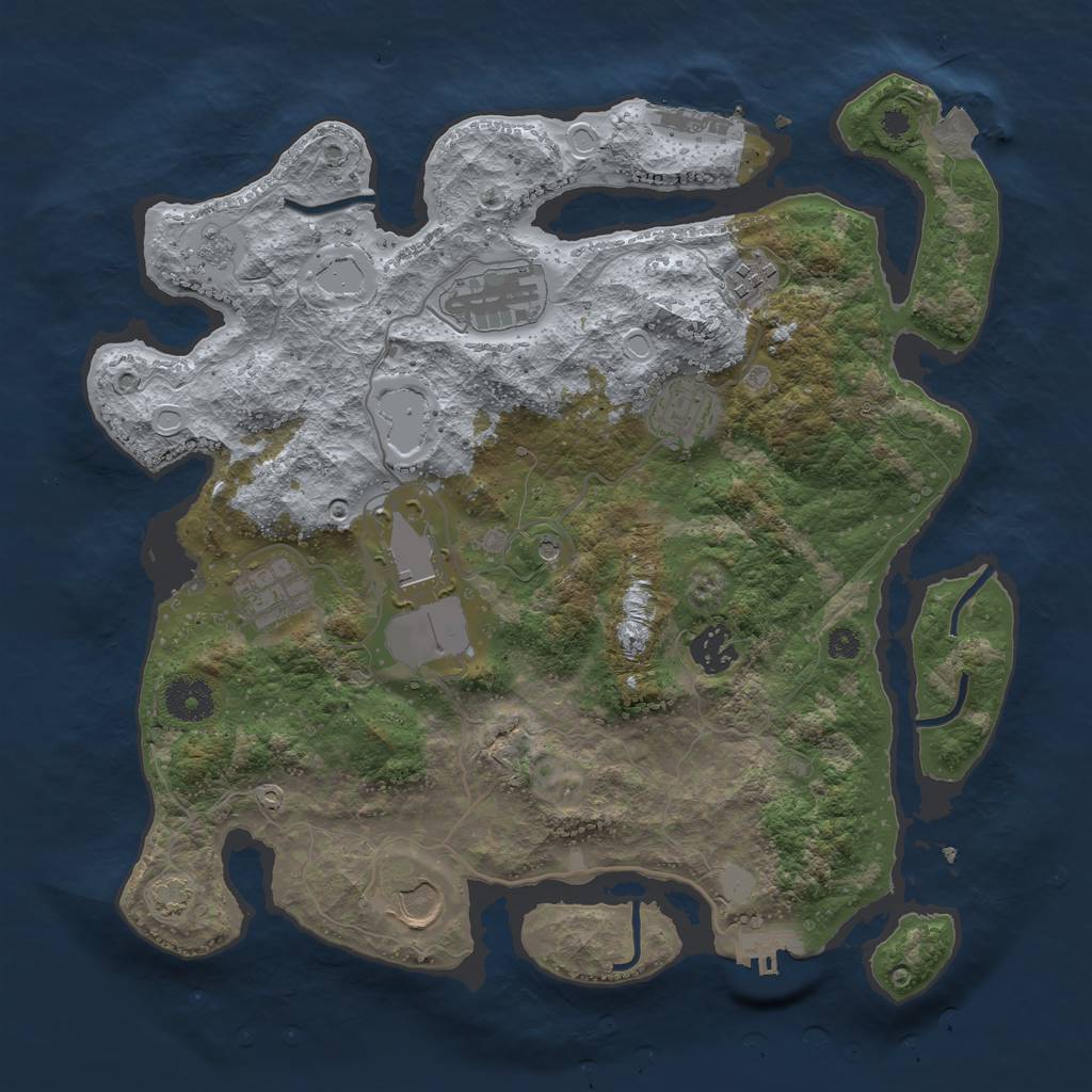 Rust Map: Procedural Map, Size: 3500, Seed: 171841762, 15 Monuments