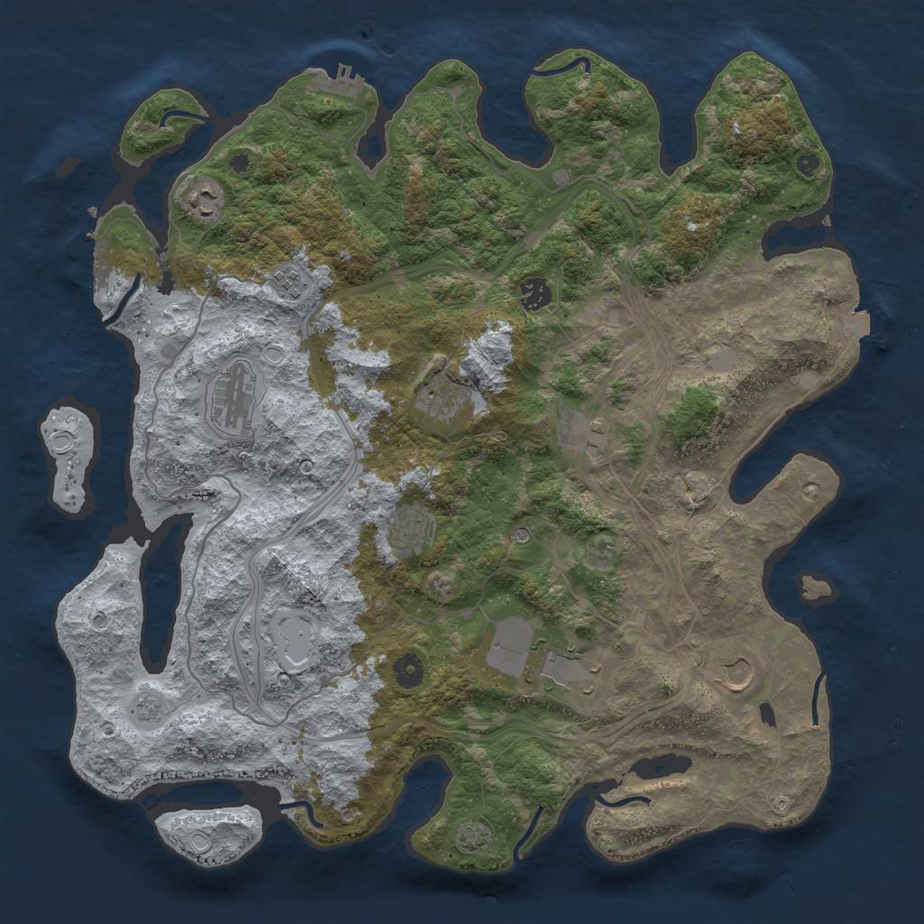 Rust Map: Procedural Map, Size: 4250, Seed: 1592132835, 17 Monuments