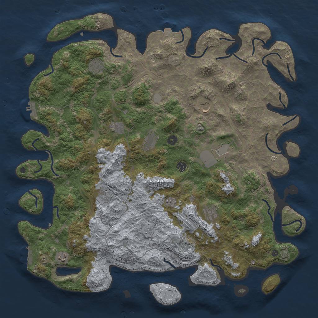 Rust Map: Procedural Map, Size: 4800, Seed: 1680448894, 18 Monuments