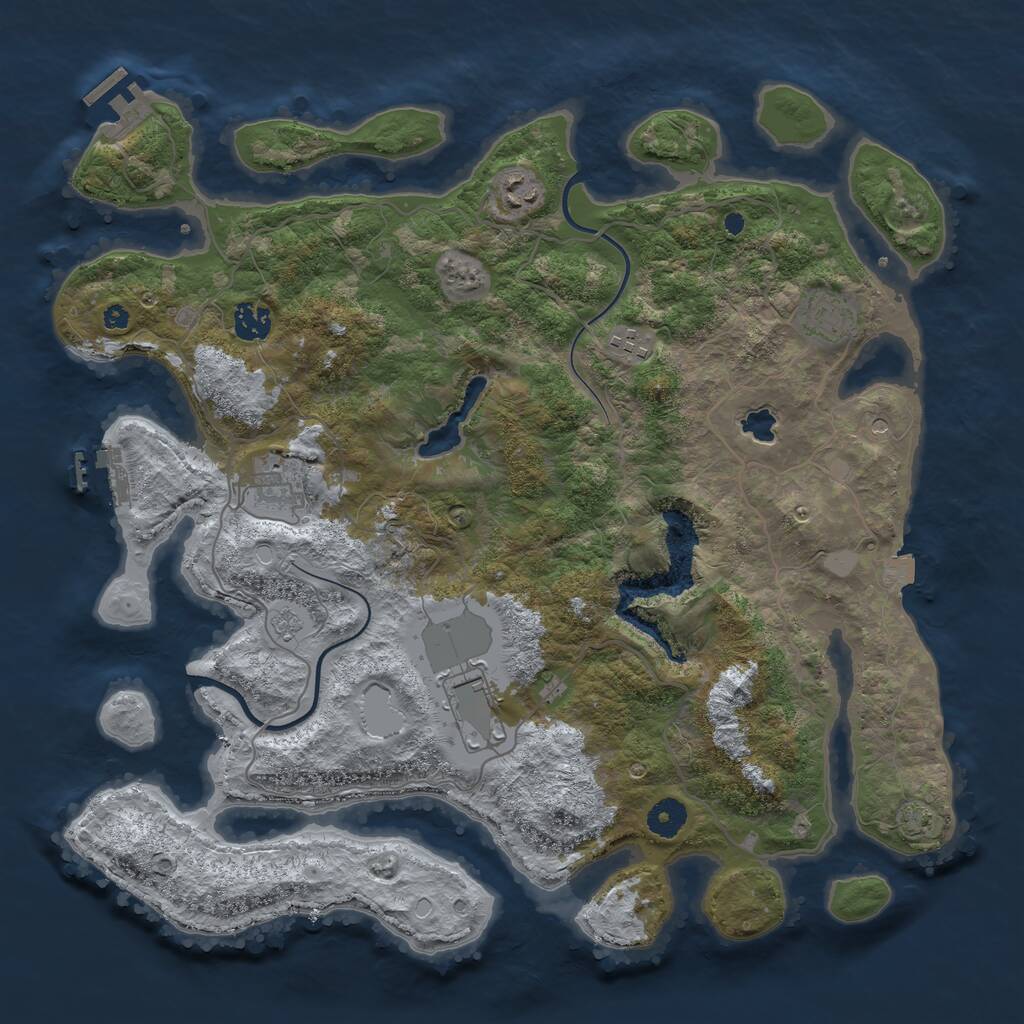 Rust Map: Procedural Map, Size: 4000, Seed: 367104334, 12 Monuments