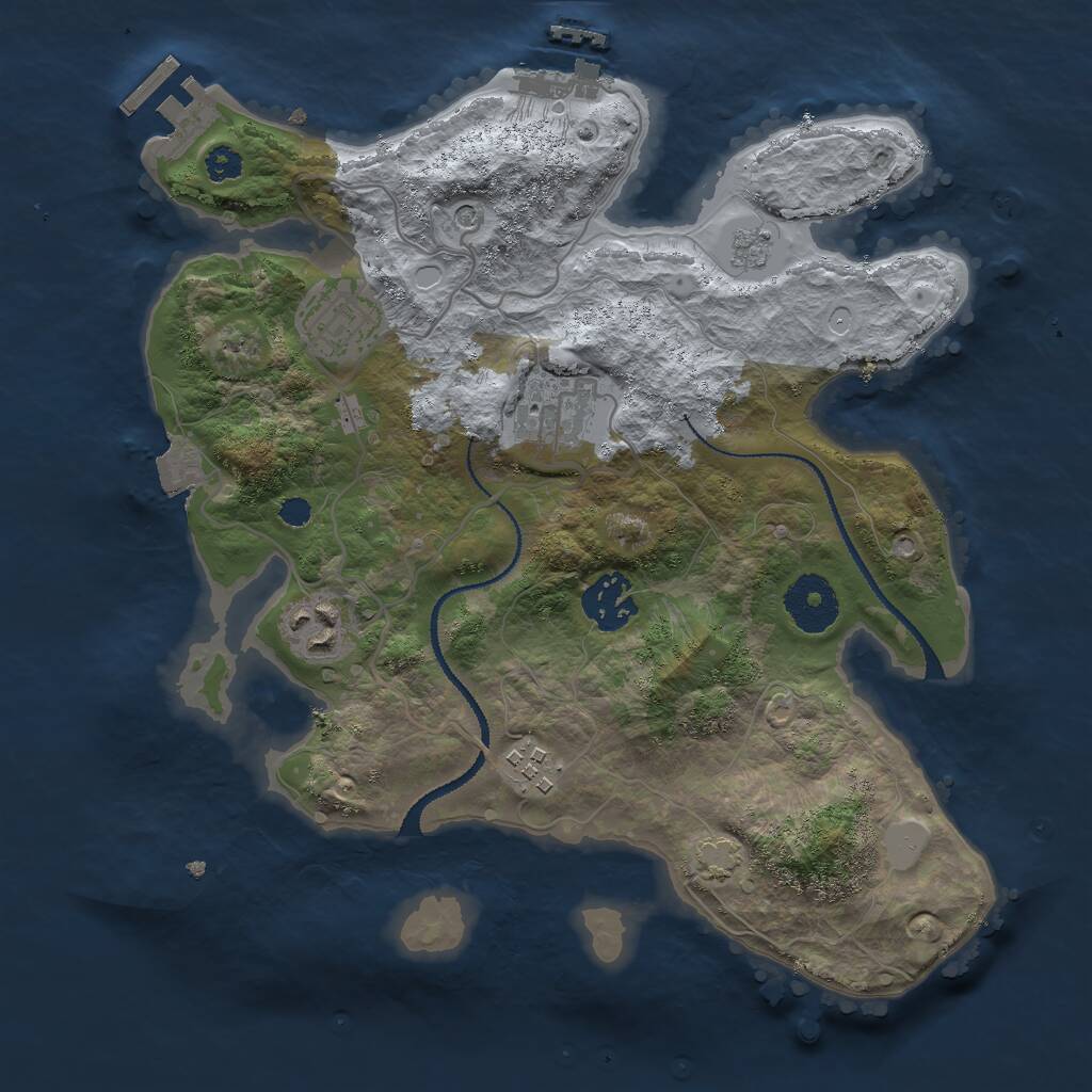 Rust Map: Procedural Map, Size: 3000, Seed: 24141622, 11 Monuments