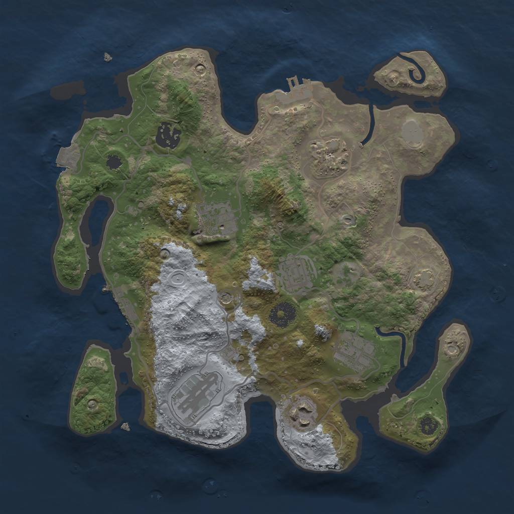 Rust Map: Procedural Map, Size: 3000, Seed: 65166067, 14 Monuments