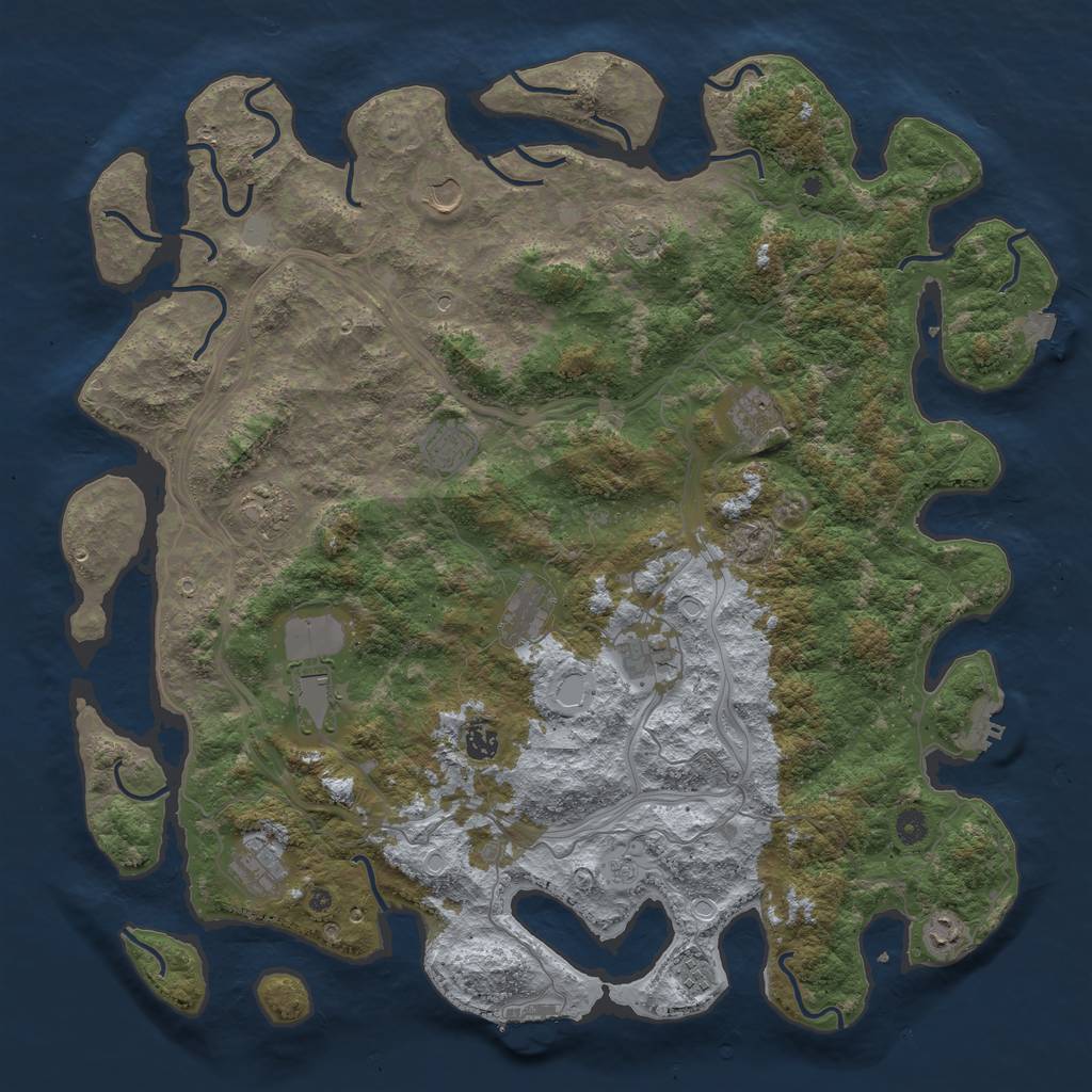 Rust Map: Procedural Map, Size: 4800, Seed: 646273808, 19 Monuments