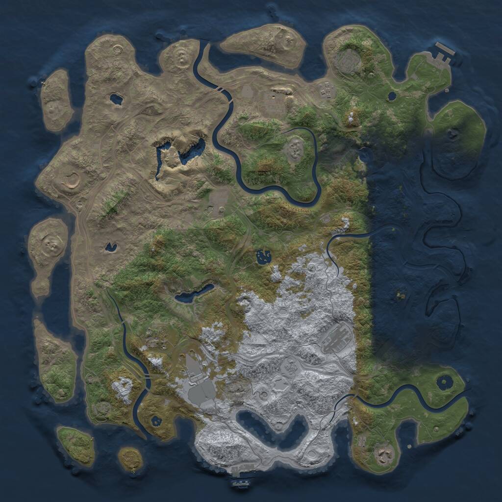 Rust Map: Procedural Map, Size: 4800, Seed: 646273808, 16 Monuments