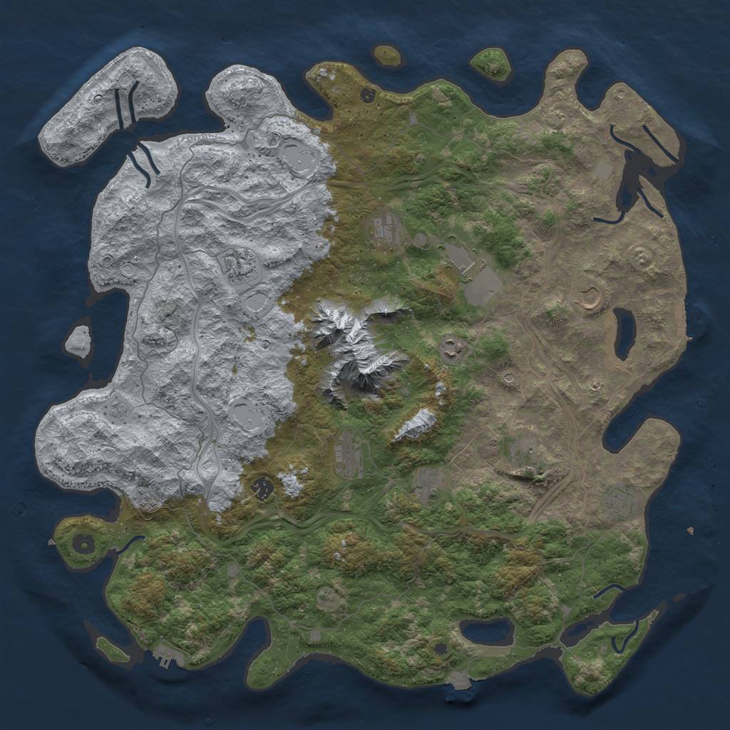 Rust Map: Procedural Map, Size: 5000, Seed: 1060627836, 19 Monuments