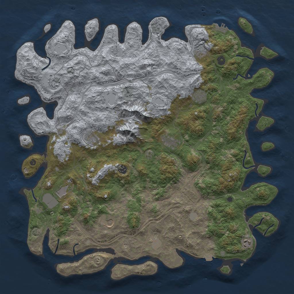 Rust Map: Procedural Map, Size: 5000, Seed: 63603526, 18 Monuments