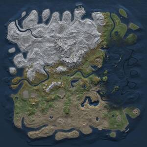 Thumbnail Rust Map: Procedural Map, Size: 5000, Seed: 63603526, 17 Monuments