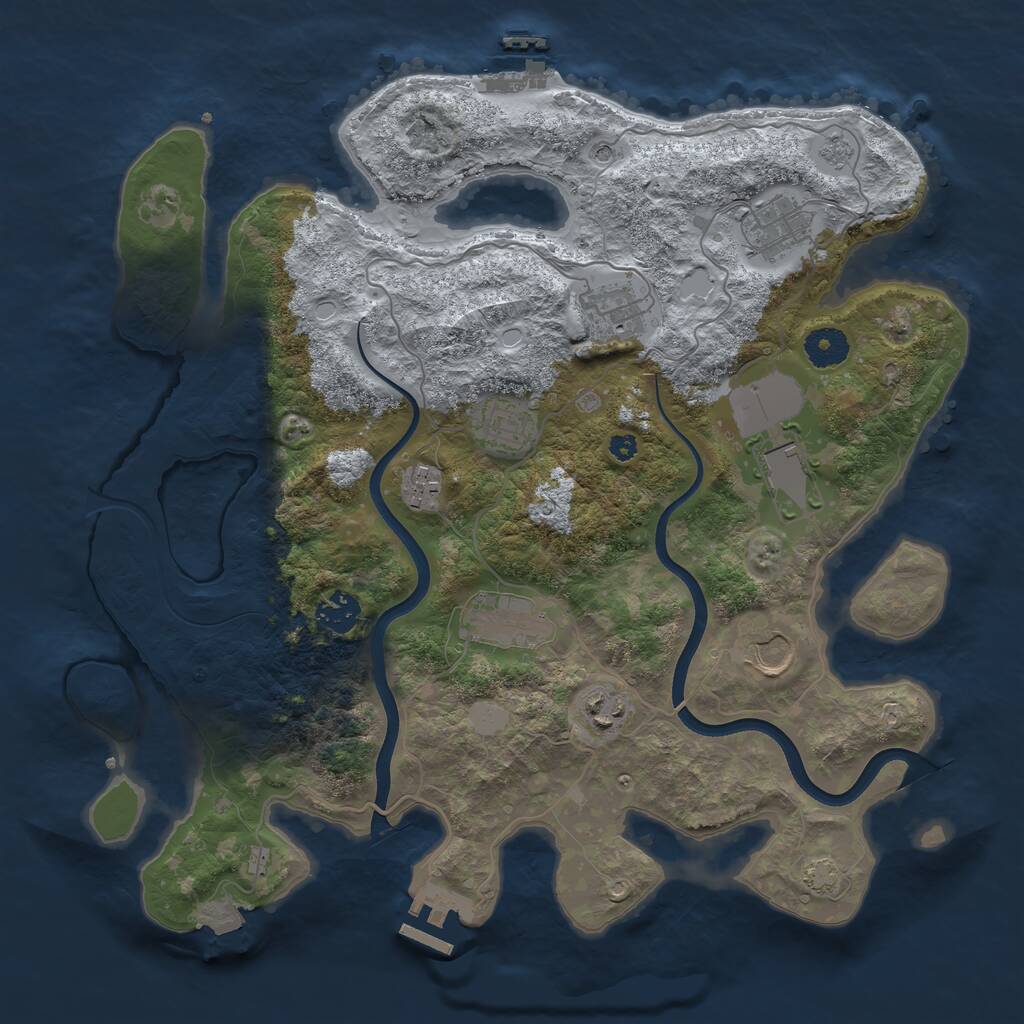 Rust Map: Procedural Map, Size: 3700, Seed: 804936234, 15 Monuments