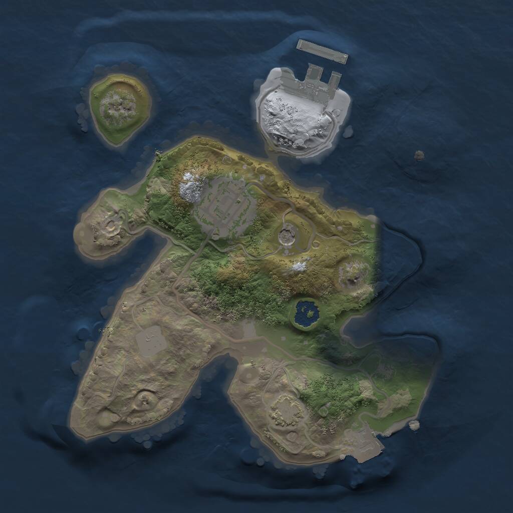 Rust Map: Procedural Map, Size: 2000, Seed: 1446548359, 5 Monuments