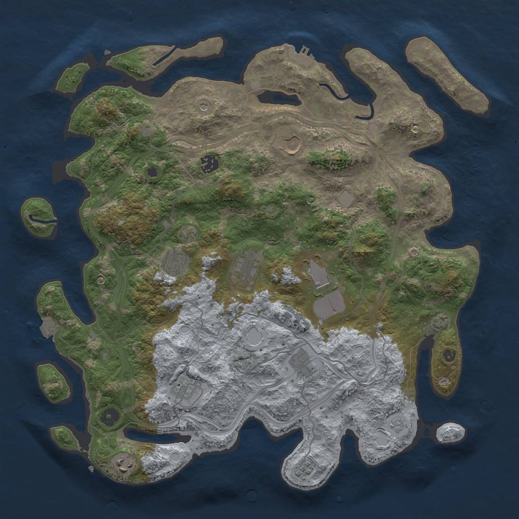 Rust Map: Procedural Map, Size: 4250, Seed: 18802, 16 Monuments