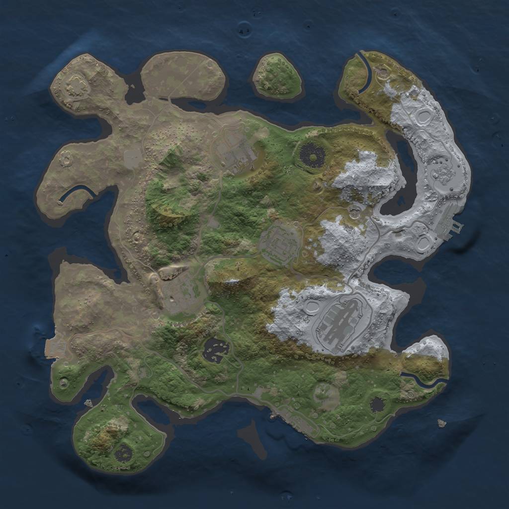 Rust Map: Procedural Map, Size: 3000, Seed: 32534732, 13 Monuments