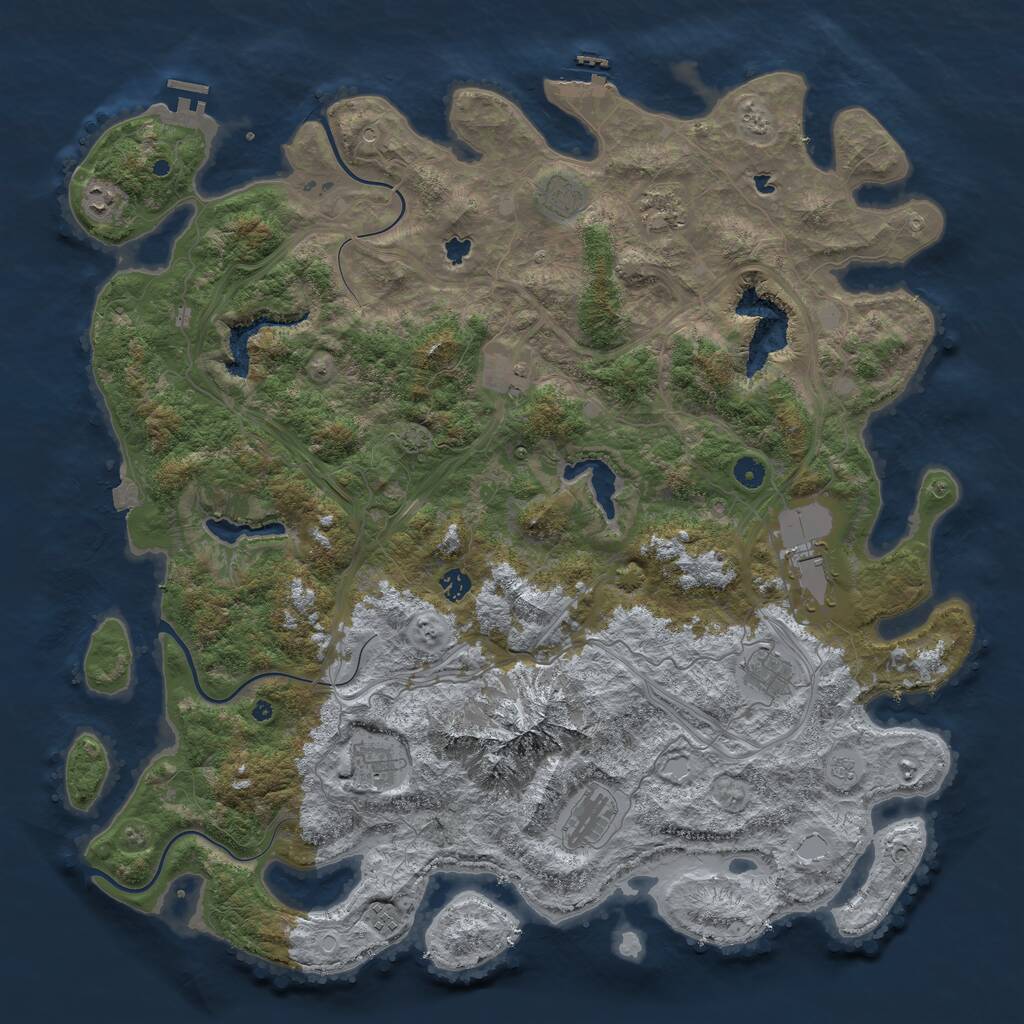 Rust Map: Procedural Map, Size: 5000, Seed: 58825522, 16 Monuments