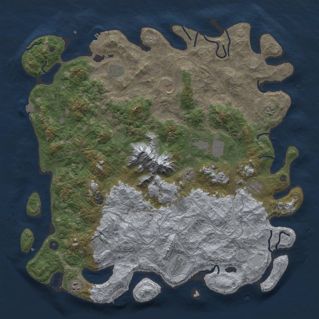 Rust Map: Procedural Map, Size: 5000, Seed: 58825522, 19 Monuments