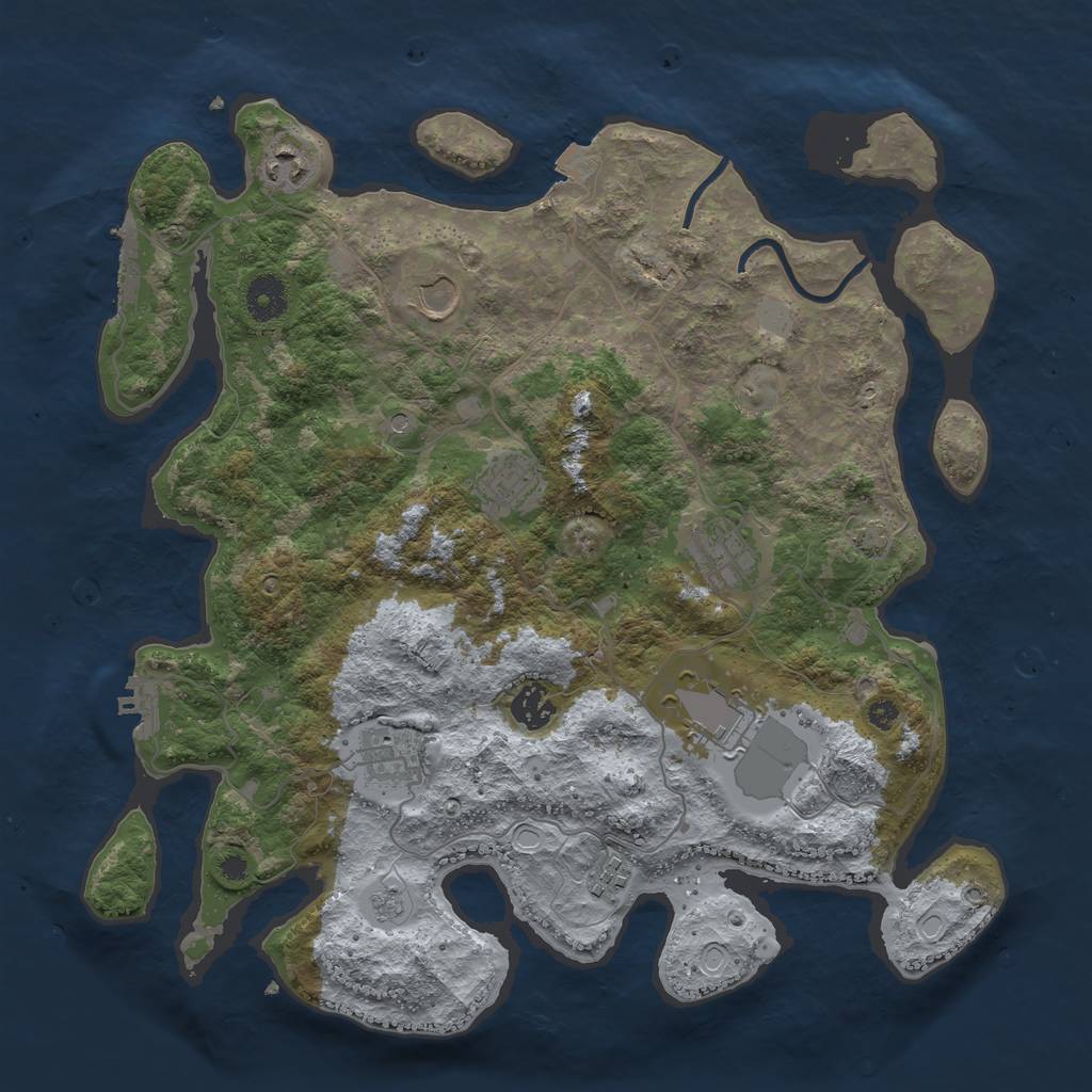 Rust Map: Procedural Map, Size: 3750, Seed: 1477036372, 16 Monuments