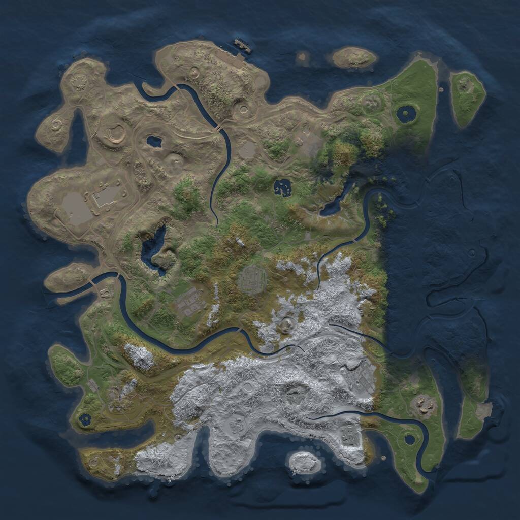 Rust Map: Procedural Map, Size: 4250, Seed: 1490522193, 16 Monuments