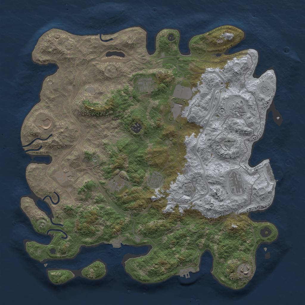 Rust Map: Procedural Map, Size: 4300, Seed: 7923, 19 Monuments