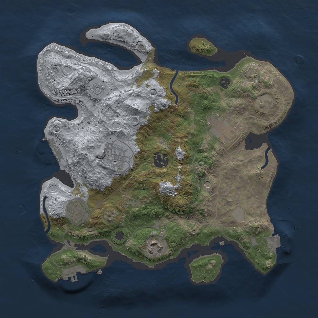 Rust Map: Procedural Map, Size: 3000, Seed: 280584904, 13 Monuments