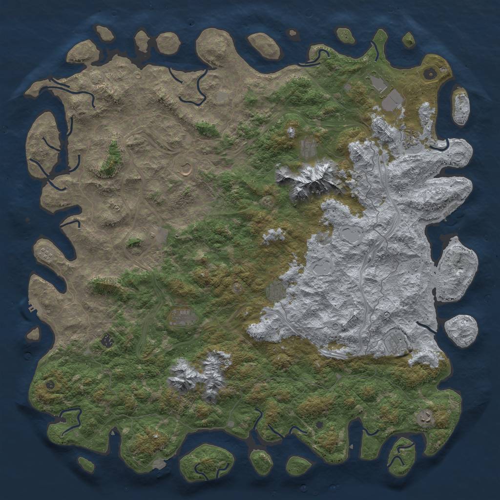 Rust Map: Procedural Map, Size: 6000, Seed: 403698036, 19 Monuments