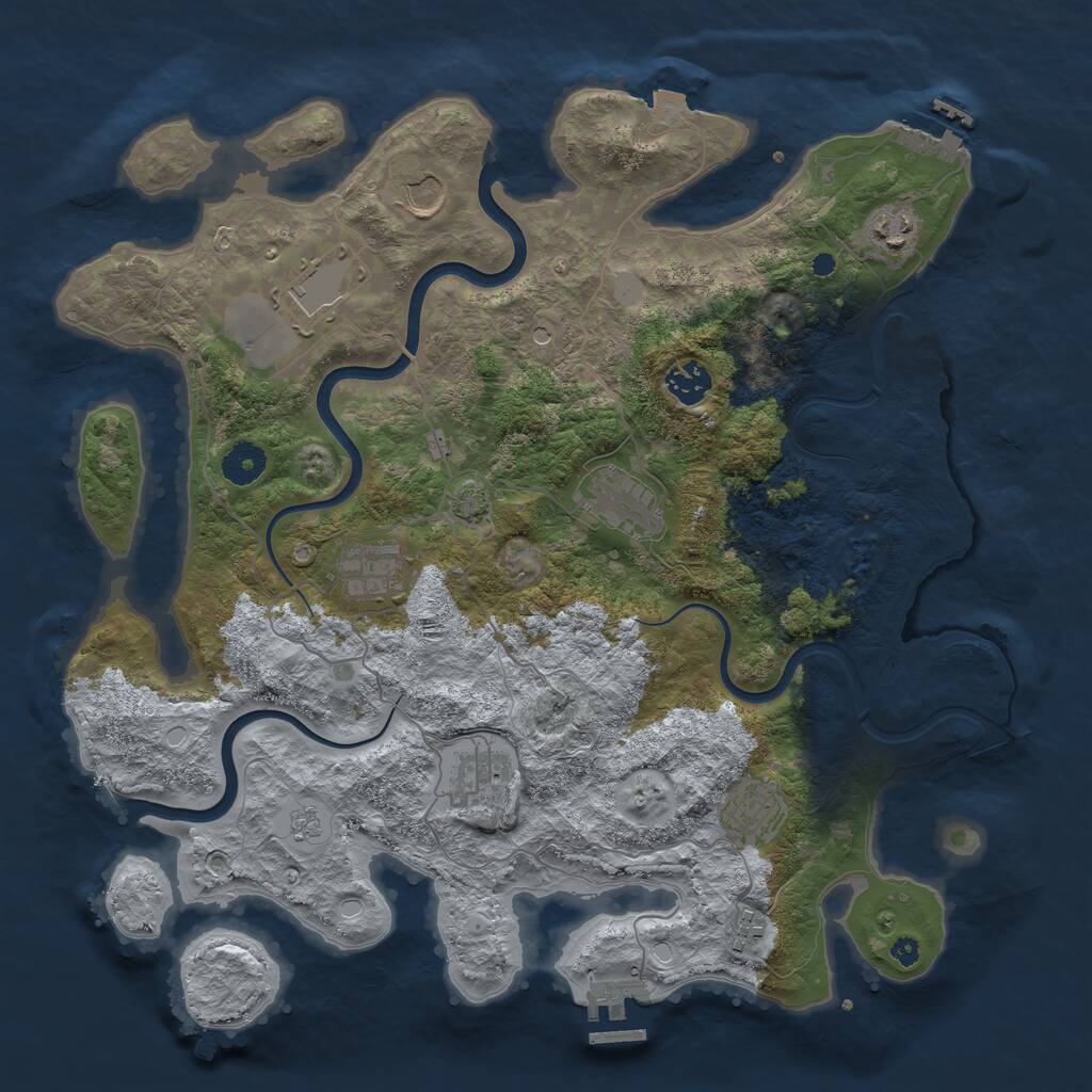 Rust Map: Procedural Map, Size: 3850, Seed: 1520347178, 15 Monuments