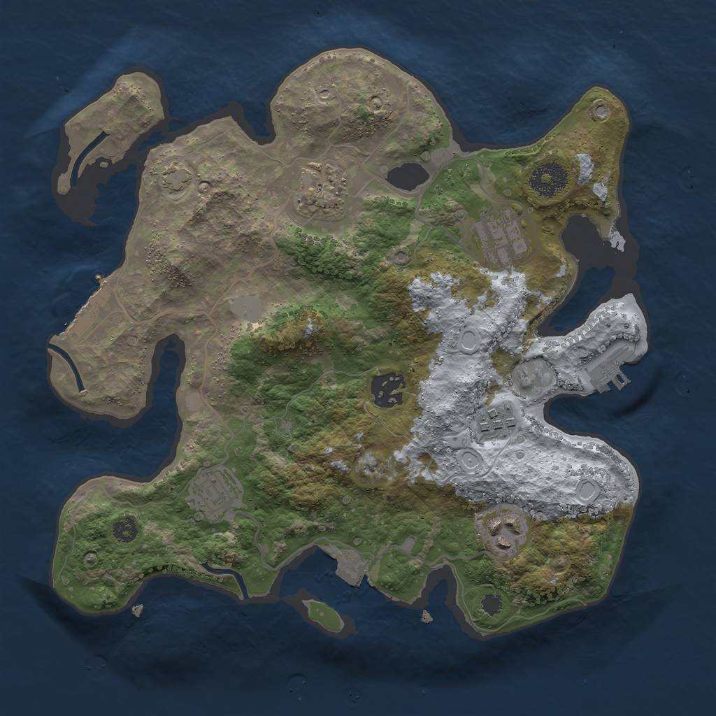 Rust Map: Procedural Map, Size: 3000, Seed: 1694353422, 12 Monuments
