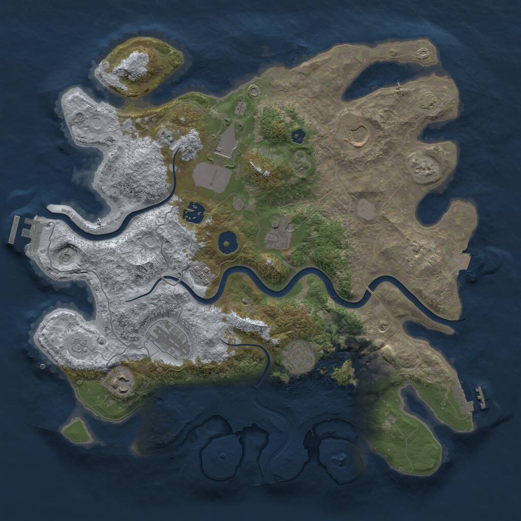 Rust Map: Procedural Map, Size: 3679, Seed: 150000000, 15 Monuments