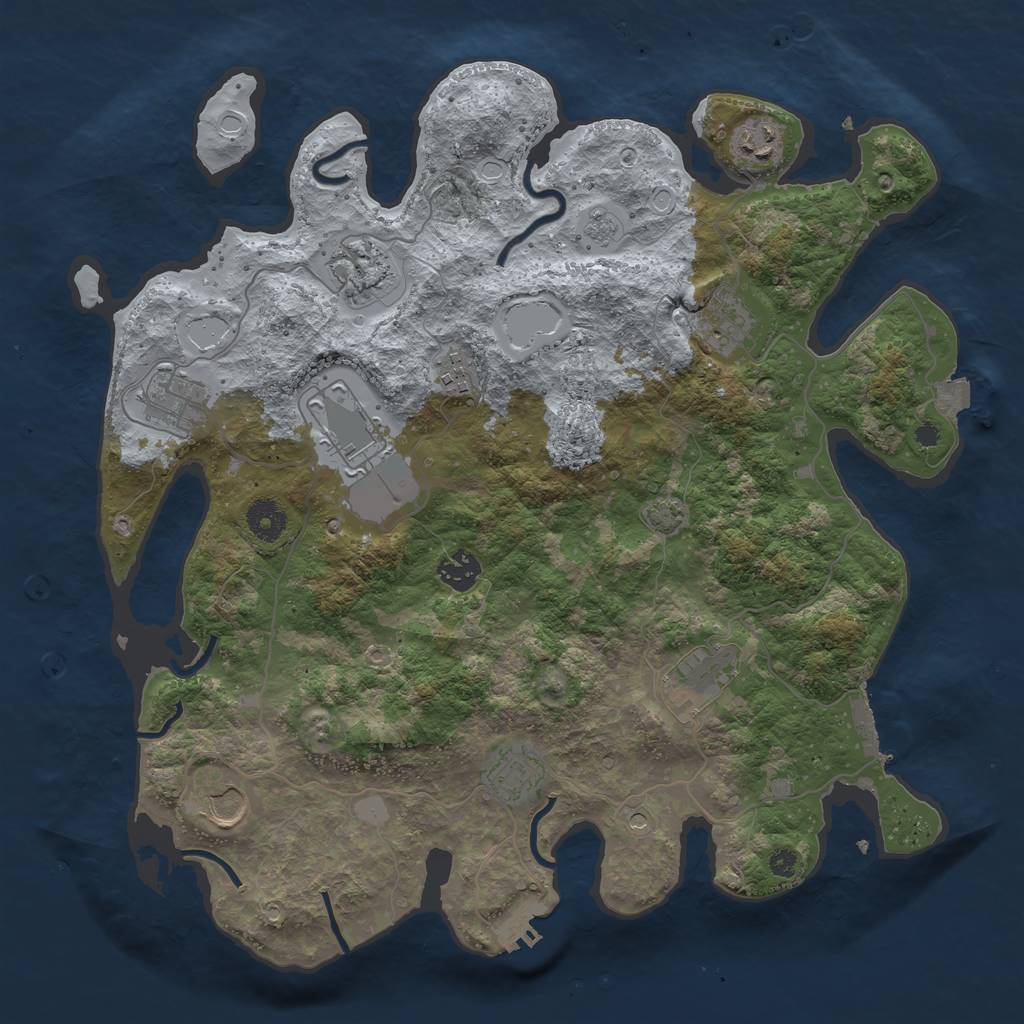 Rust Map: Procedural Map, Size: 3800, Seed: 181207, 18 Monuments
