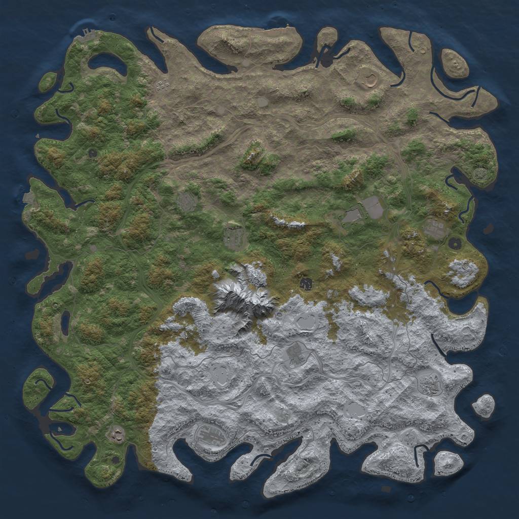 Rust Map: Procedural Map, Size: 6000, Seed: 143001, 19 Monuments