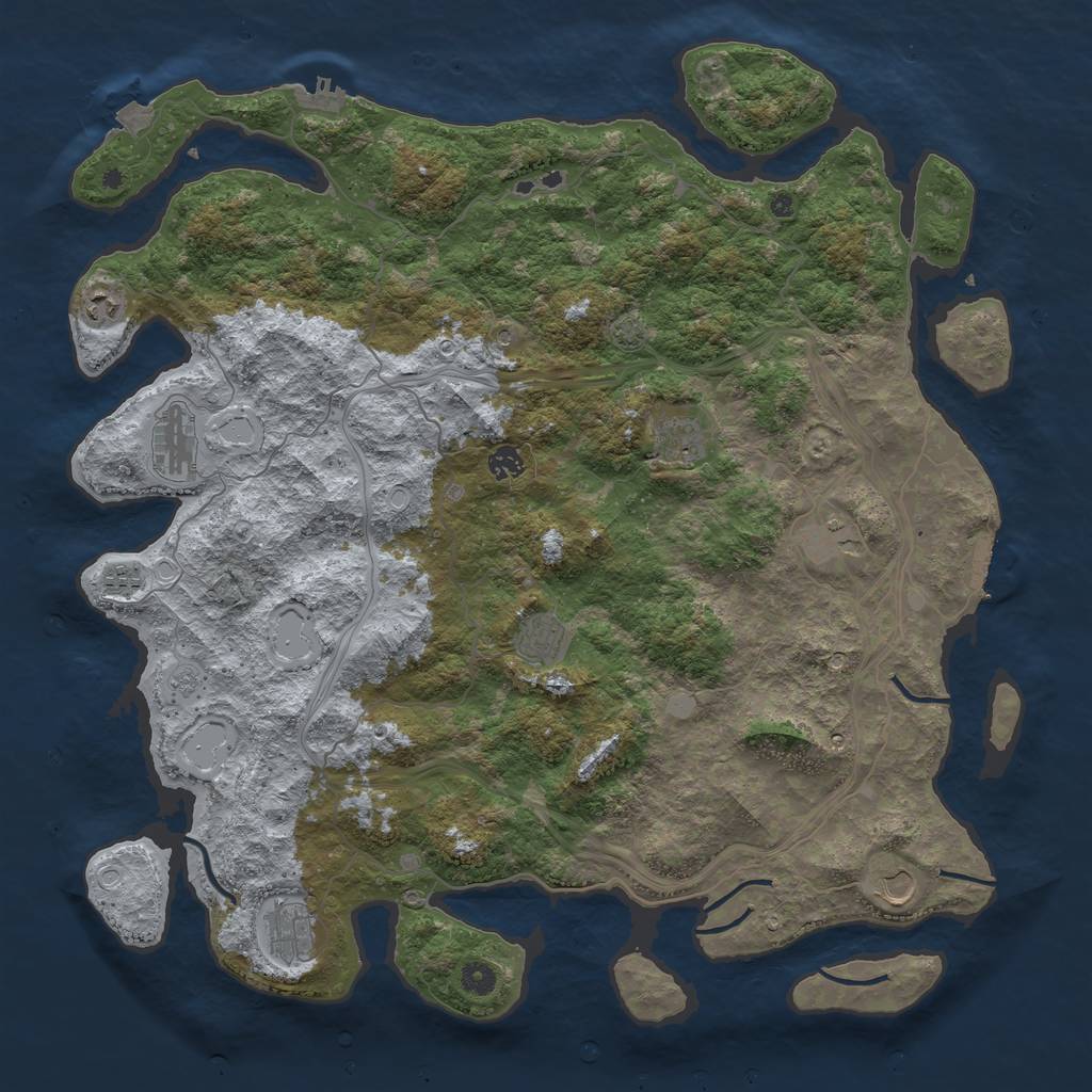 Rust Map: Procedural Map, Size: 4720, Seed: 10061975, 17 Monuments