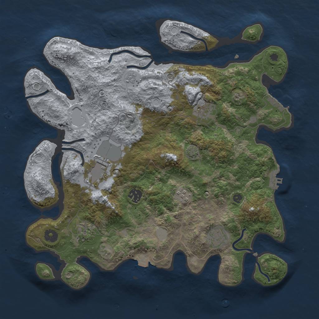 Rust Map: Procedural Map, Size: 3550, Seed: 13906, 14 Monuments