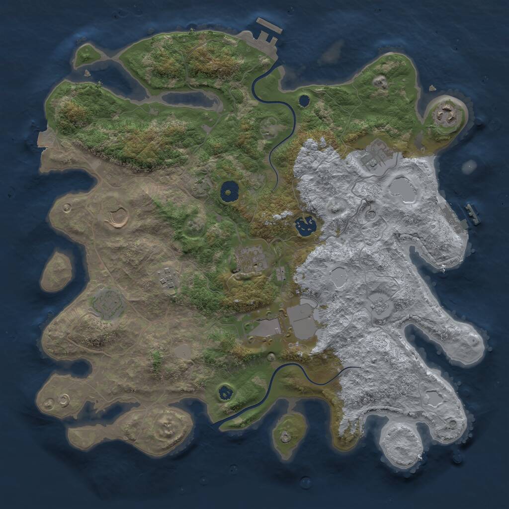 Rust Map: Procedural Map, Size: 3750, Seed: 1479909951, 14 Monuments