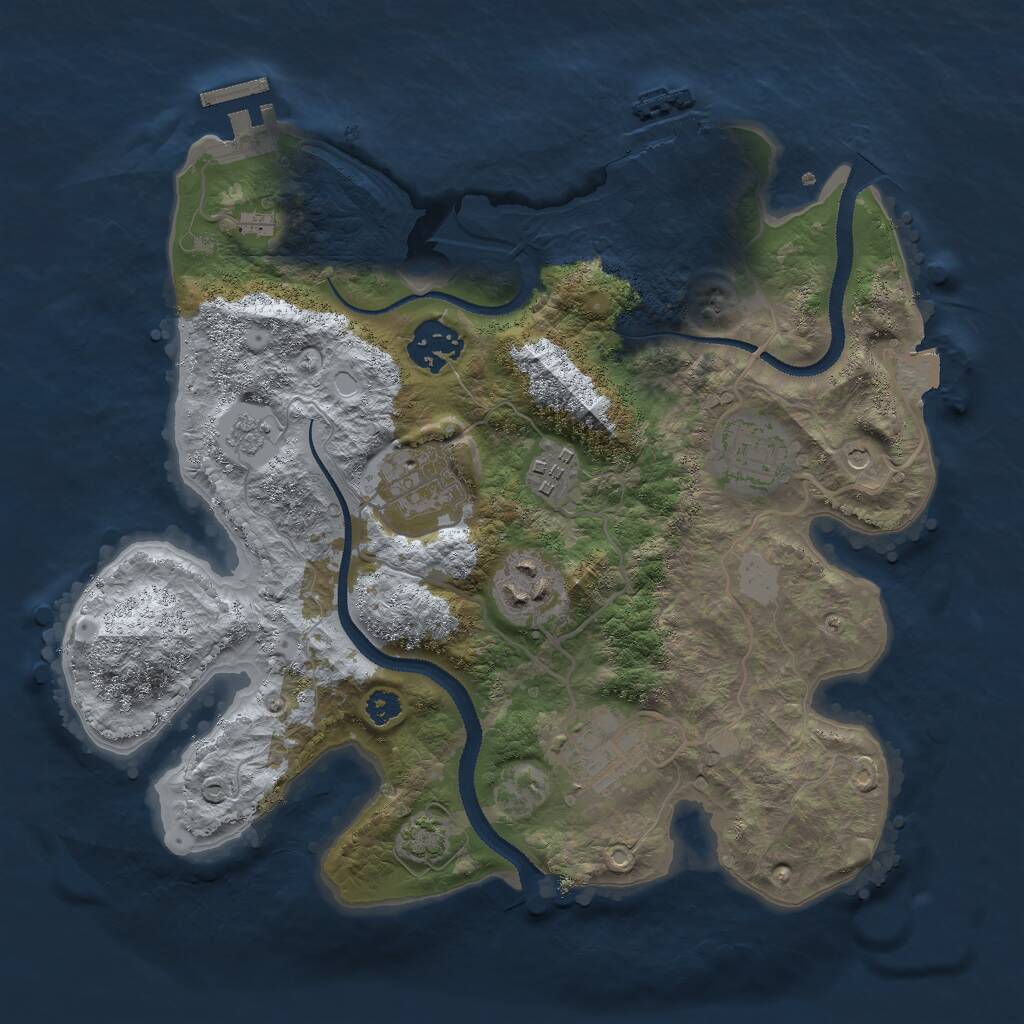 Rust Map: Procedural Map, Size: 3000, Seed: 356207879, 12 Monuments