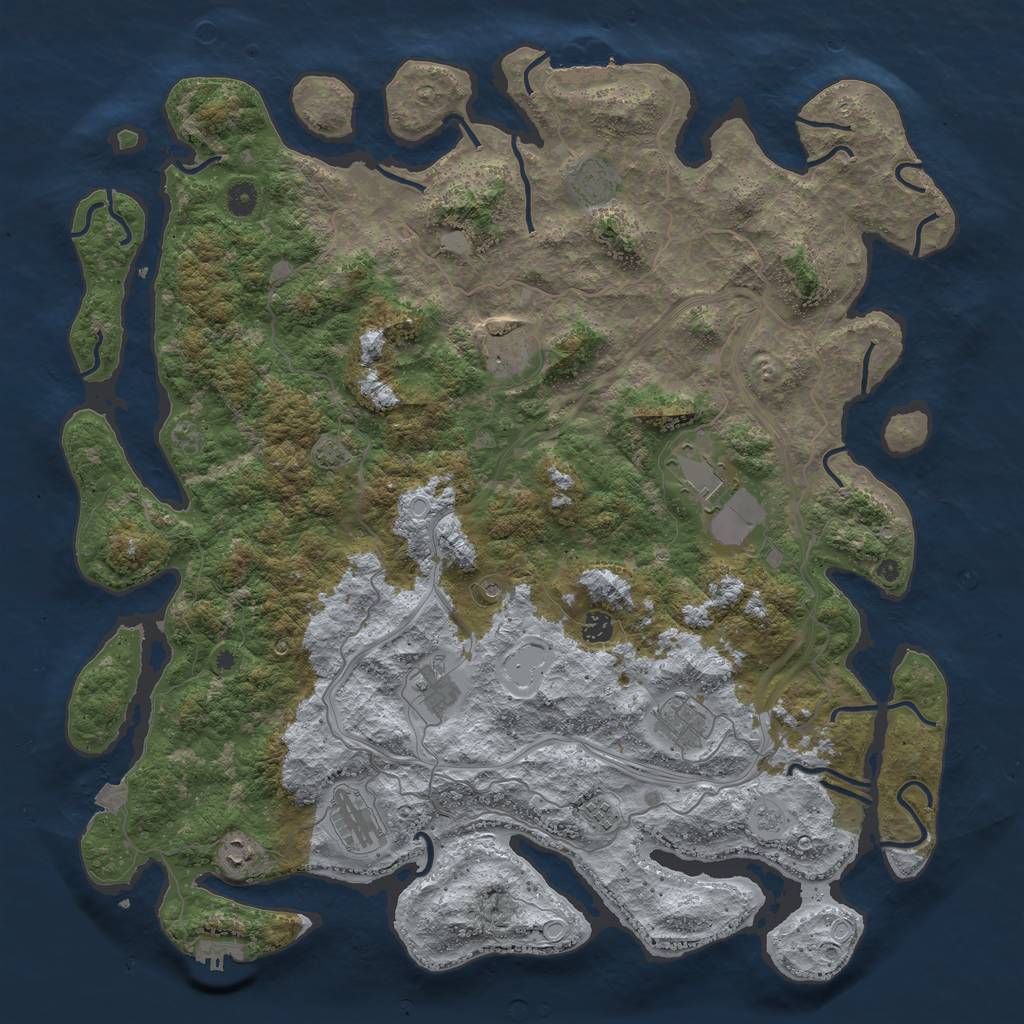 Rust Map: Procedural Map, Size: 4800, Seed: 2110669407, 17 Monuments