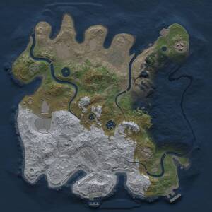 Thumbnail Rust Map: Procedural Map, Size: 3500, Seed: 131250843, 14 Monuments